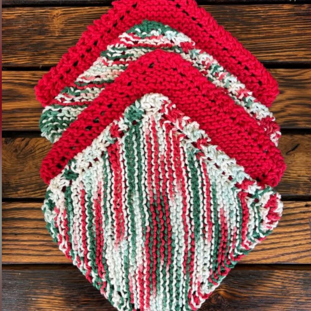 NWT Set of 4 knit Cotton Dishcloths - Picture 5 of 5